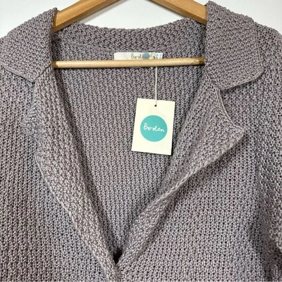 Boden Size 12 Cardigan Sweater Purple Lilac Chunky Knit Cottagecore New! - Picture 2 of 10